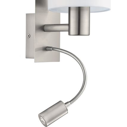 Eglo - Luminaire flexible 1xE27/40W+LED/3,8W blanc
