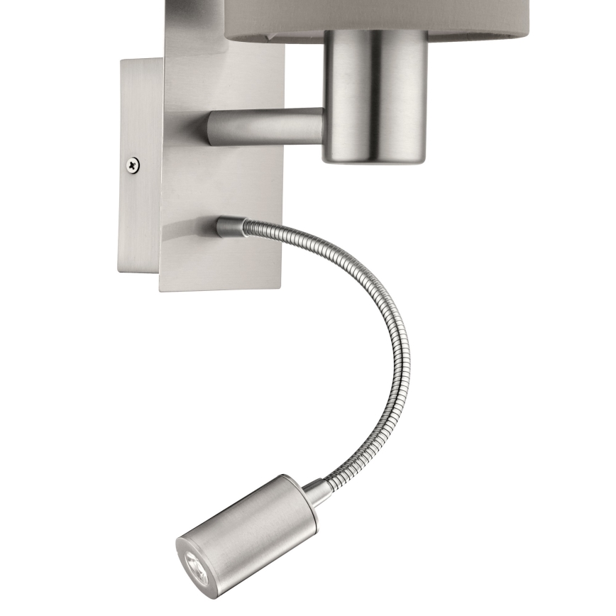 Eglo - LED Flexibel lamp 1xE27/40W+LED/3,8W taupe