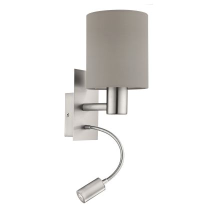 Eglo - LED Flexibele lamp 1xE27/40W+LED/3,8W taupe