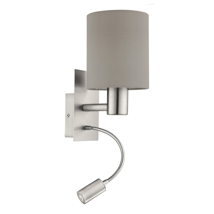 Eglo - LED Flexibele lamp 1xE27/40W+LED/3,8W taupe