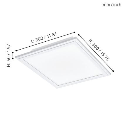 Eglo - Luminaire LED RVBW à intensité variable SALOBRENA-C LED/16W + télécommande