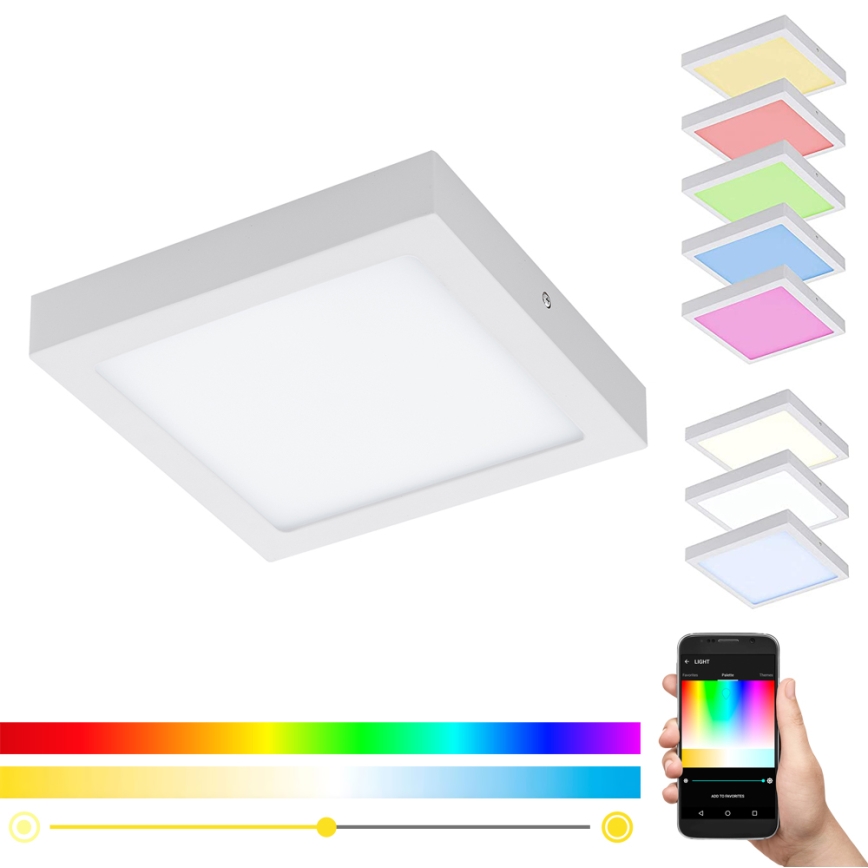 Eglo - LED RGBW Dimbaar plafondlamp FUEVA-C LED/15,6W/230V Bluetooth