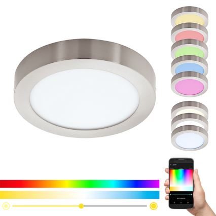 Eglo - Dimbare LED RGBW-plafondlamp FUEVA-C LED/21W/230V Bluetooth Ø 30 cm