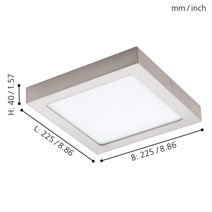 Eglo - Dimbaar LED RGBW plafondarmatuur FUEVA-C LED/15,6W/230V Bluetooth 22,5x22,5 cm