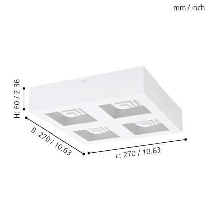 Eglo - plafonnier LED 4xLED/6,3W/230V