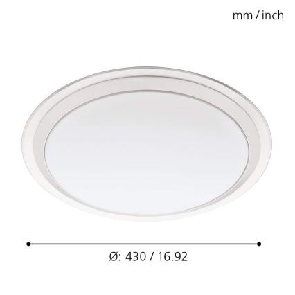 Eglo - Plafonnier LED RVBW à intensité variable COMPETA-C LED/17W/230V + télécommande