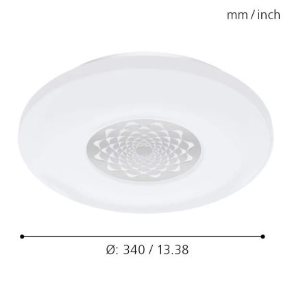 Eglo - Applique murale ou Plafonnier LED RVBW à intensité variable CAPASSO-C LED/17W/230V