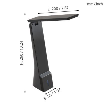 Eglo - LED Tafellamp dimbaar 1xLED/1,8W/230V zwart