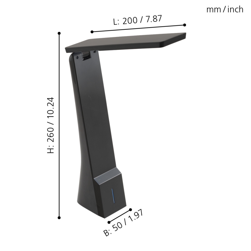 Eglo - LED Tafellamp dimbaar 1xLED/1,8W/230V zwart