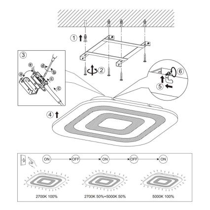 Eglo - LED Plafondlamp 1xLED/30W/230V dimbaar