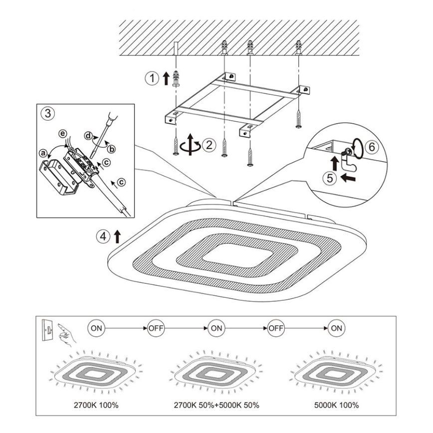 Eglo - LED Plafondlamp 1xLED/30W/230V dimbaar