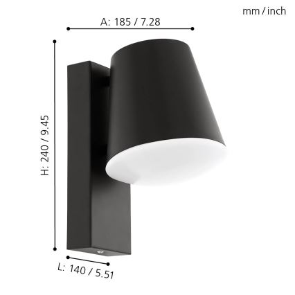 Eglo - Buiten wandlamp 1xE27/10W/230V IP44