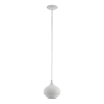 Eglo 97212 - Suspension sur câble CAMBORNE 1xE27/60W/230V blanche Ø190 mm