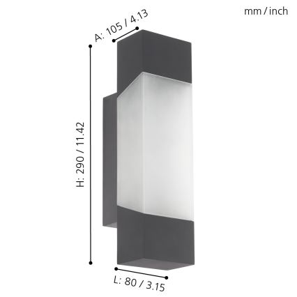 Eglo - Applique murale LED extérieure LED/4,8W/230V IP44