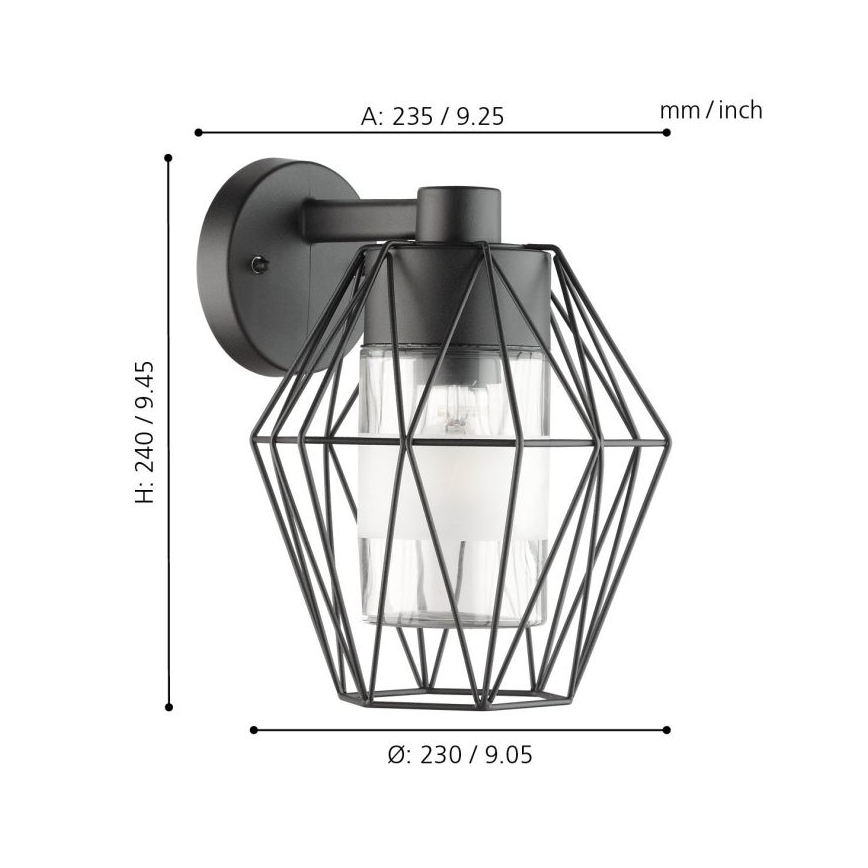 Eglo - Buiten wandlamp 1xE27/60W/230V IP44