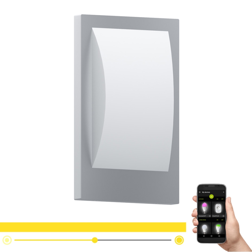 Eglo - Applique murale LED extérieure à intensité variable 1xE27/9W/230V IP44 chrome mat