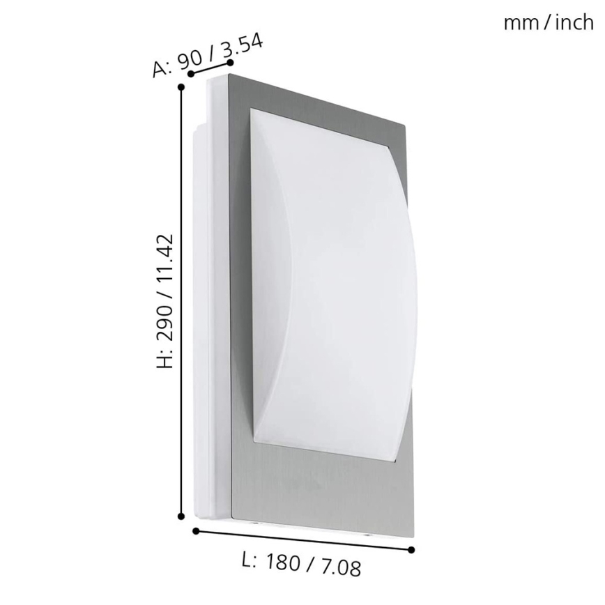 Eglo - Applique murale LED extérieure à intensité variable 1xE27/9W/230V IP44 chrome mat