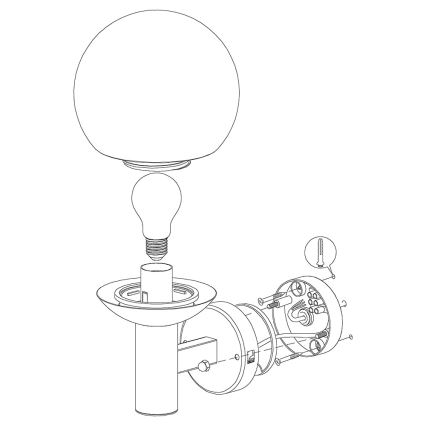 Eglo - Applique murale LED extérieure à intensité variable NISIA-C 1xE27/9W/230V IP44