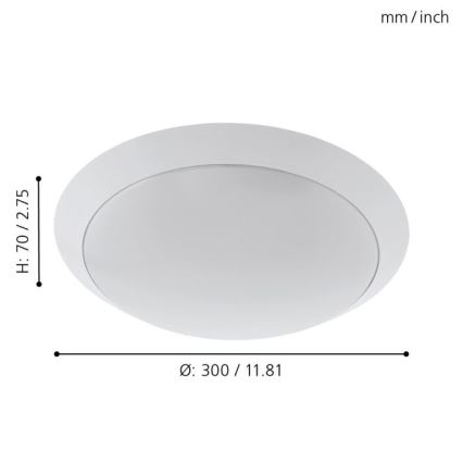 Eglo 97254 - Plafonnier LED pour salle de bains PILONE LED/11W/230V blanc IP44