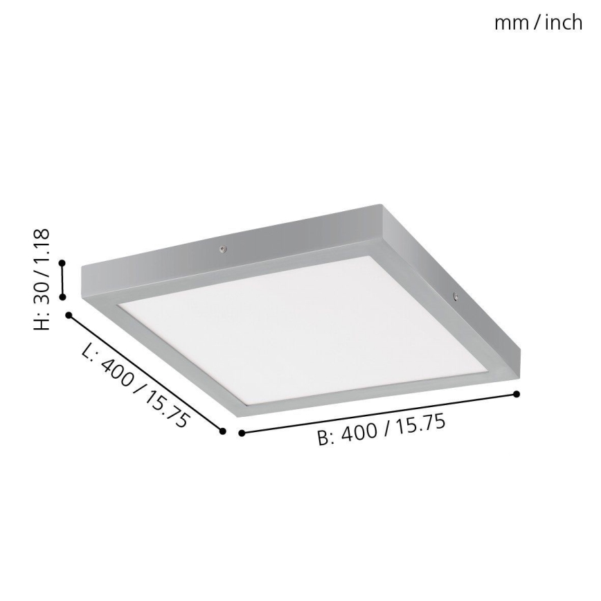 Eglo - plafonnier LED 1xLED/25W/230V argent anguleux