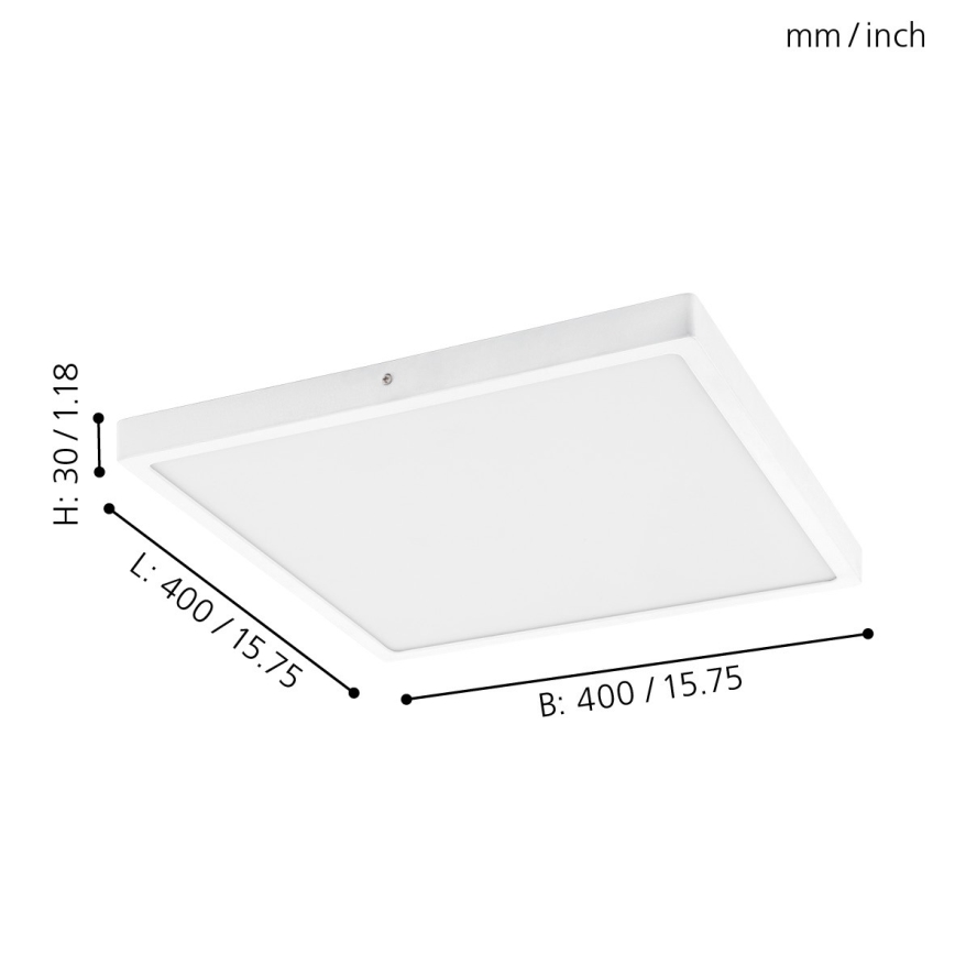 Eglo - plafonnier LED 1xLED/25W/230V blanc anguleux 4000K