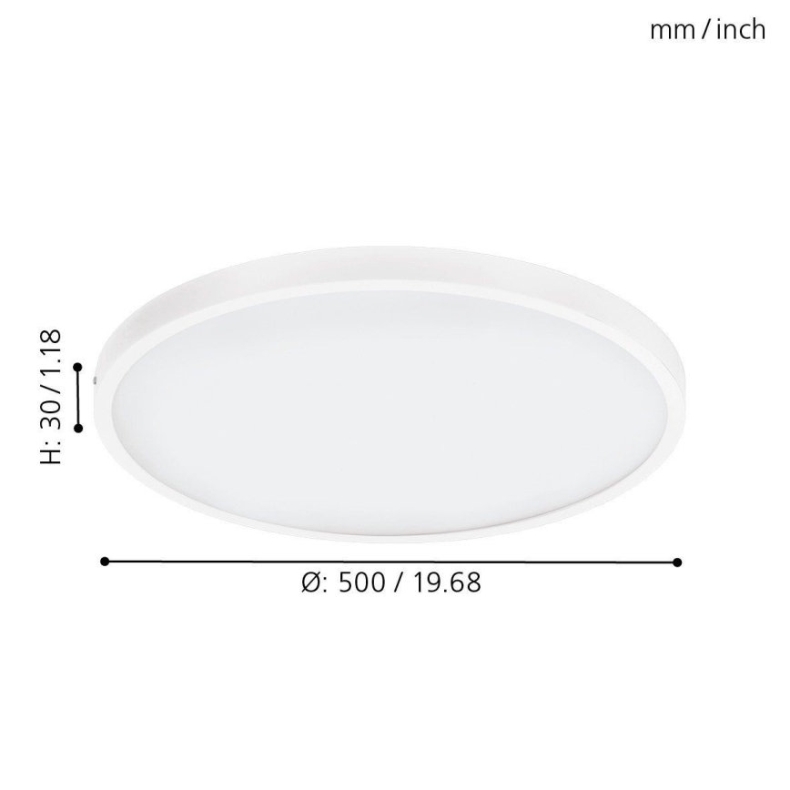Eglo - Plafonnier LED dimmable 1 x LED, 25 W, 230 V, 3000 K, Ø 50 cm