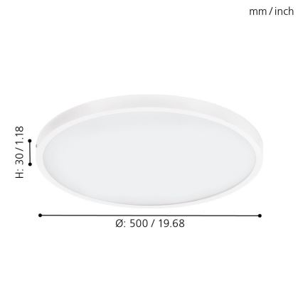 Eglo - Plafonnier LED à intensité variable 25W/230V 3000K Ø 50 cm