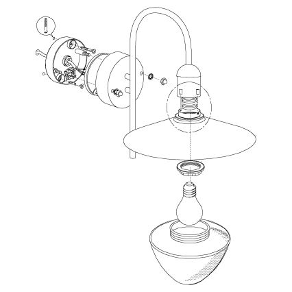 Eglo - Buiten wandlamp 1xE27/60W/230V IP44