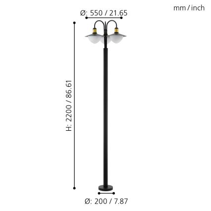 Eglo - Buitenlamp 3xE27/60W/230V IP44