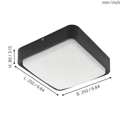 Eglo - LED Badkamer plafonnière dimbaar PIOVE-C LED/14,6W/230V