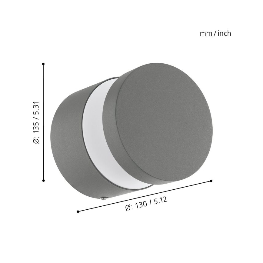 Eglo 97301 - Applique murale LED extérieure MELZO LED/11W/230V gris IP44