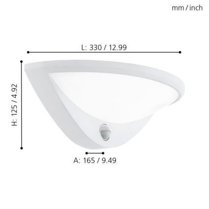 Eglo 97311 - LED buitenlamp met sensor BELCREDA LED/9,3W/230V IP44