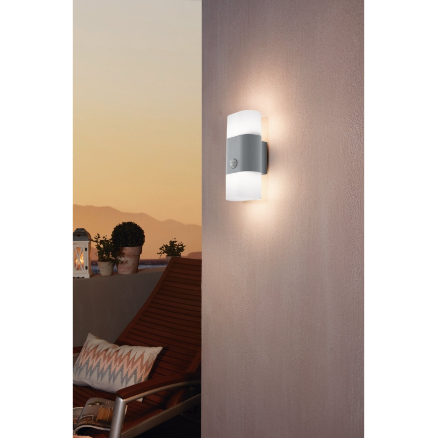 Eglo 97313 - Applique murale extérieure avec détecteur FAVRIA 1 2xLED/5,5W/230V IP44