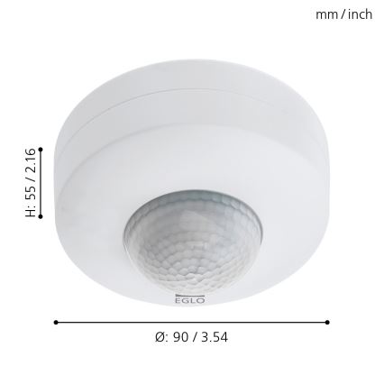 Eglo - Buitenbewegingsmelder 12 m wit IP44