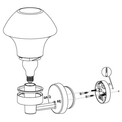 Eglo 97446 - Applique murale LED extérieur à intensité variable VERLUCCA-C 1xE27/9W/230V IP44 Bluetooth