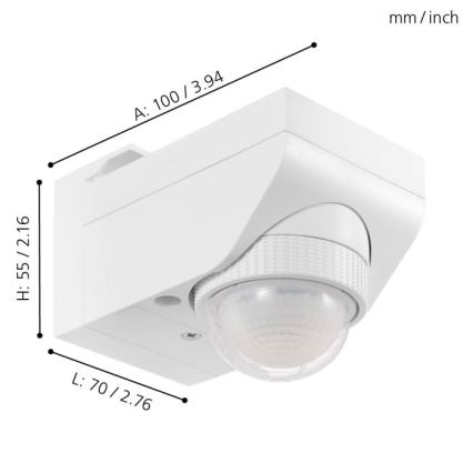 Eglo - Buitenbewegingsmelder 1m wit IP44