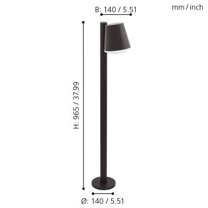 Eglo - LED Dimbare Buitenlamp CALDIERO-C 1xE27/9W/230V Antraciet IP44