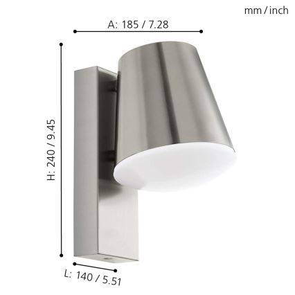 Eglo - Applique murale LED extérieure à intensité variable CALDIERO-C 1xE27/9W/230V IP44