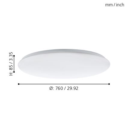 Eglo - LED dimbare plafondlamp LED/60W/230V + afstandsbediening