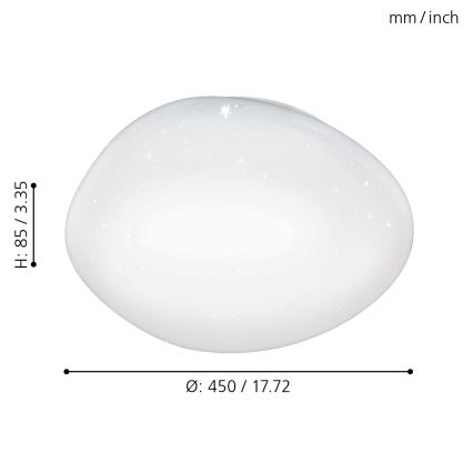 Eglo - Plafonnier LED dimmable 21 W/230 V Ø 45 cm + télécommande