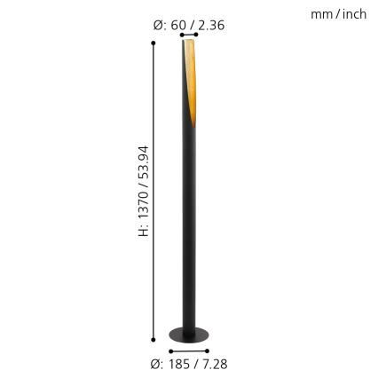 Eglo - Staande LED Lamp 1xGU10/4,5W/230V zwart