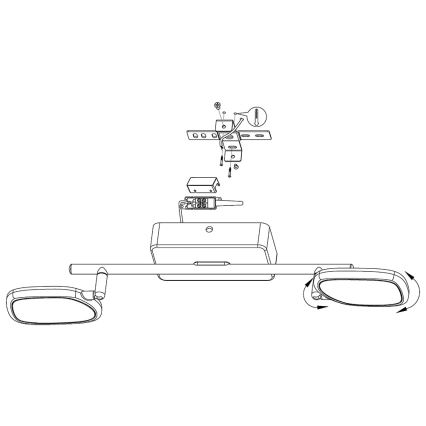 Eglo 97692 - LED RGB Inbouwspot PALOMBARE-C 2xLED/5W/230V
