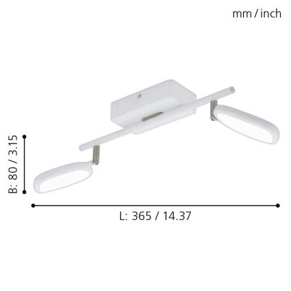 Eglo 97692 - Spot LED PALOMBARE-C 2xLED/5W/230V