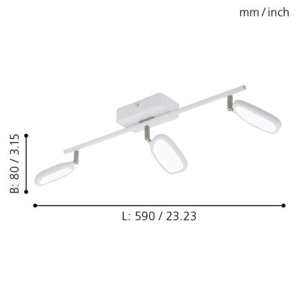 Eglo - LED RGB Inbouwspot PALOMBARE-C 3xLED/5W/230V
