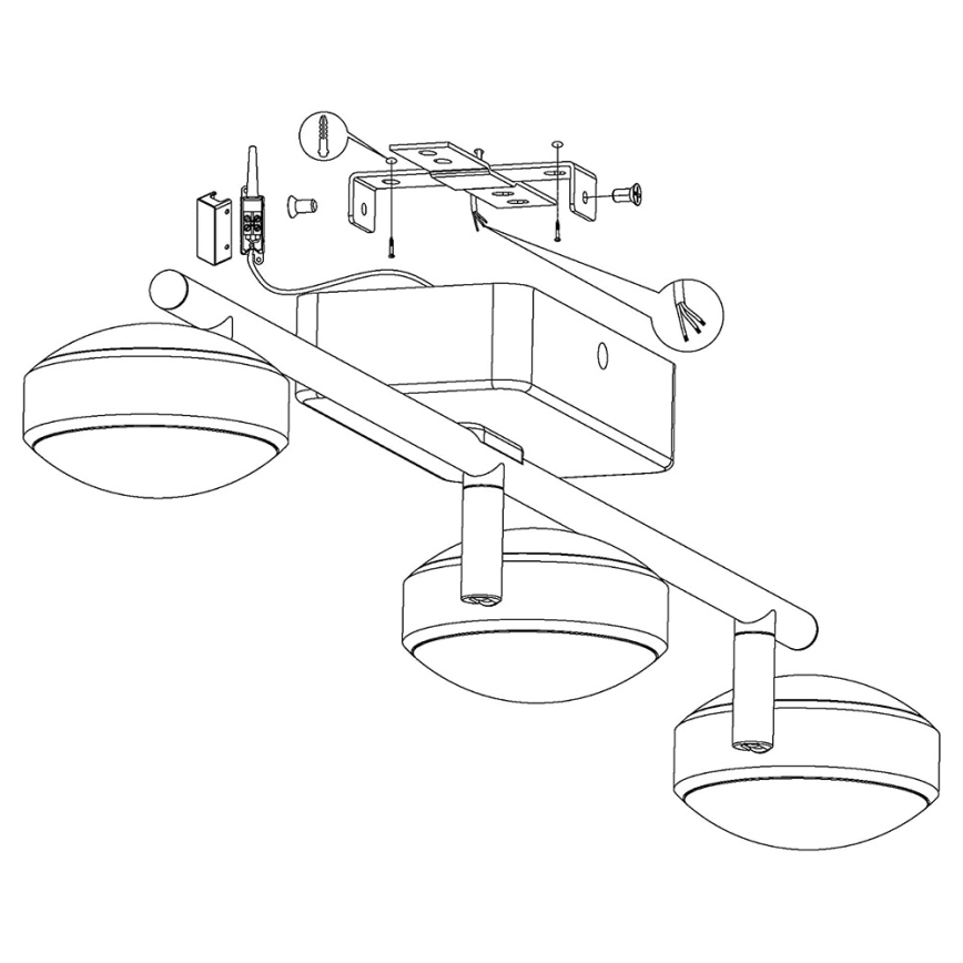 Eglo - Spot LED RGB CORROPOLI-C 3xLED/5W/230V