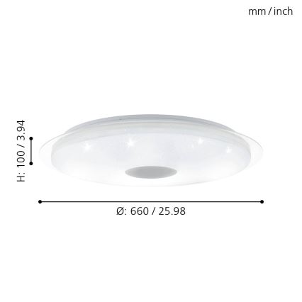 Eglo - Plafonnier à intensité variable LANCIANO LED/40W/230V + télécommande