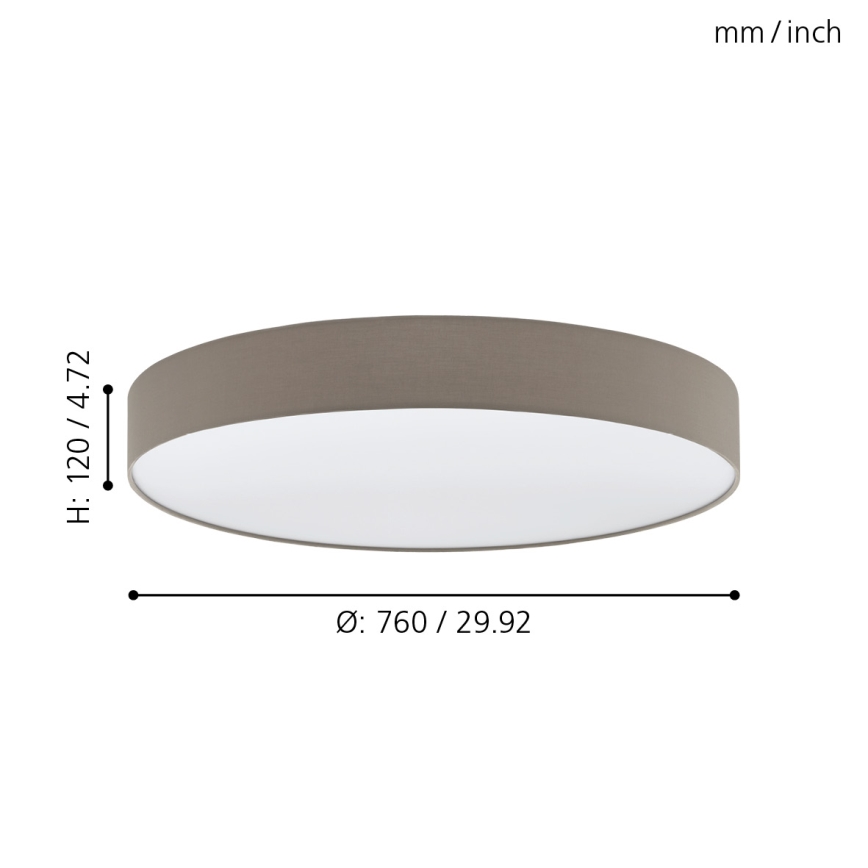 Eglo - Plafonnier à intensité variable LED/60W/230V + télécommande