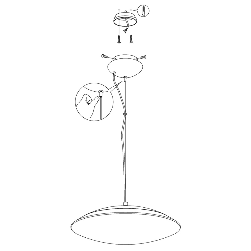 Eglo 97812 - RGB LED-dimbare hanglamp met kabel FRATTINA-C LED/27W/230V
