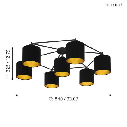 Eglo - Plafondlamp 7xE27/40W/230V