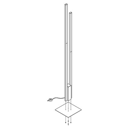 Eglo - Lampadaire LED à intensité variable FRAIOLI-C 2xLED/17W/230V